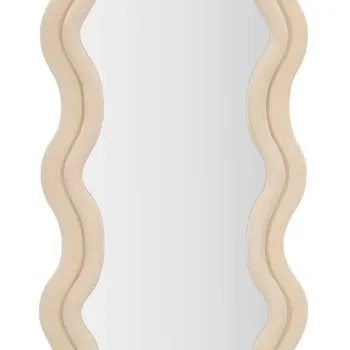 Oglinda decorativa Emily, Mauro Ferretti, 60x160 cm, MDF/rama acoperita cu catifea, crem imagine