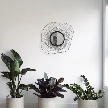 Oglinda decorativa, Euro Flora WM-015, Dimensiuni: 69 x 8 x 60 cm, Negru imagine