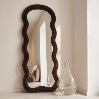 Oglinda decorativa Filo, Homla, 60x5.5x160 cm, MDF/fier/sticla, maro imagine
