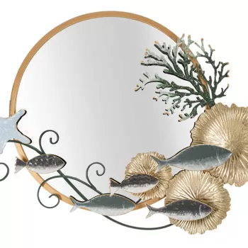 Oglinda decorativa Fish, Mauro Ferretti, 88.9 x 65.4 cm, fier/MDF, multicolor imagine