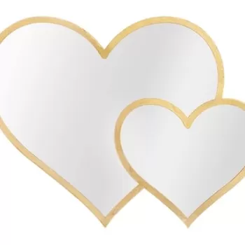 Oglinda decorativa Glam Heart, Mauro Ferretti, 65x50 cm, fier, auriu imagine