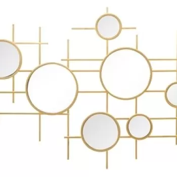 Oglinda decorativa Gloxy, Mauro Ferretti, O 117 cm, fier, auriu imagine