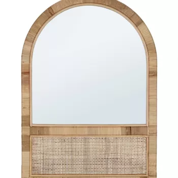 Oglinda decorativa Hajar Arch, Bizzotto, 50 x 70 cm, ratan/MDF, natural imagine