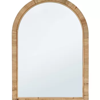 Oglinda decorativa Hakima Arch, Bizzotto, 50 x 70 cm, ratan/MDF, natural imagine