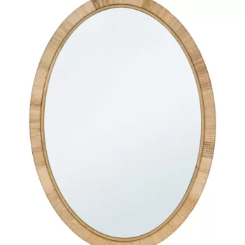 Oglinda decorativa Hakima Oval, Bizzotto, 50 x 70 cm, ratan/MDF, natural imagine