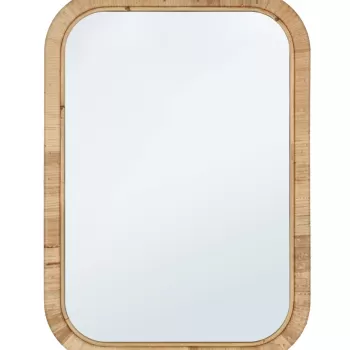 Oglinda decorativa Hakima Rectangular, Bizzotto, 50 x 70 cm, ratan/MDF, natural imagine