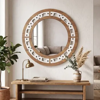 Oglinda decorativa, Hanah Home, Artmtkwll7, MDF, Wenge imagine