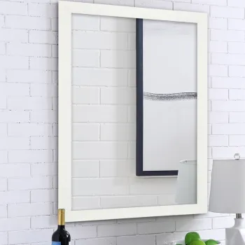 Oglinda decorativa, Leona, Framed, 40x55 cm, Plastic, Alb imagine