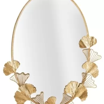 Oglinda decorativa Little Leaf, Mauro Ferretti, 78 cm, fier, auriu imagine