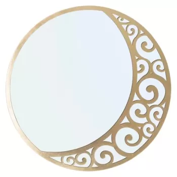Oglinda decorativa Luna Astratta, Mauro Ferretti, O 72 cm, fier, auriu imagine