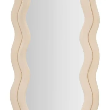 Oglinda decorativa Miki, Mauro Ferretti, 60x160 cm, MDF/rama acoperita cu catifea, crem imagine