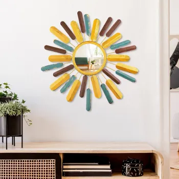Oglinda decorativa, Mirror Sun 2, Dimensiuni: 75 x 75 x 4 cm, Multicolor imagine