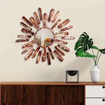 Oglinda decorativa, Mirror Sun 3, Dimensiuni: 75 x 75 x 4 cm, Multicolor imagine