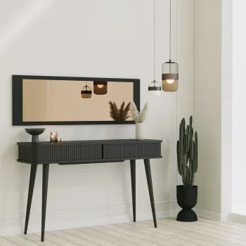 Oglinda decorativa, Neostill, Basic, 40x120x2.2 cm, 100% CARTON DURO, Bronz / Negru imagine