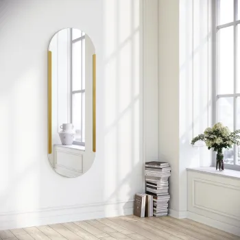 Oglinda decorativa, Neostill, Caprice, 50x150 cm, Metal, Auriu imagine