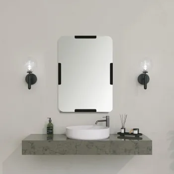 Oglinda decorativa, Neostill, Code Mirror, MDF , Negru imagine