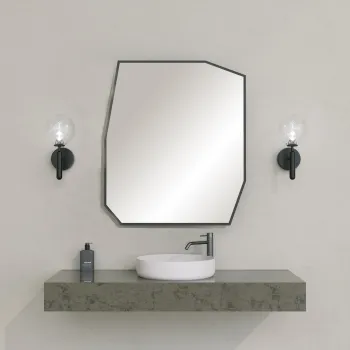Oglinda decorativa, Neostill, Quartz Mirror, 70x60x2 cm, MDF , Negru imagine