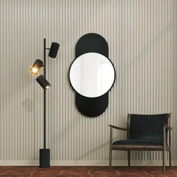 Oglinda decorativa, Neostill, Time, 60x106 cm, MDF , Negru imagine