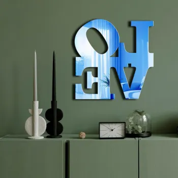 Oglinda decorativa, Ozgl506, Partea de jos: 100% EVA (Grosime: 10 mm), Albastru imagine