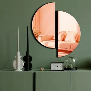 Oglinda decorativa, Ozgl522, Partea de jos: 100% EVA (Grosime: 10 mm), Auriu roz imagine