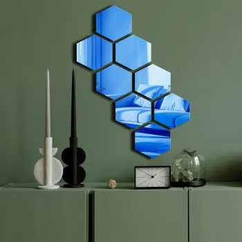 Oglinda decorativa, Ozgl525, Partea de jos: 100% EVA (Grosime: 10 mm), Albastru imagine