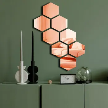 Oglinda decorativa, Ozgl525, Partea de jos: 100% EVA (Grosime: 10 mm), Auriu roz imagine