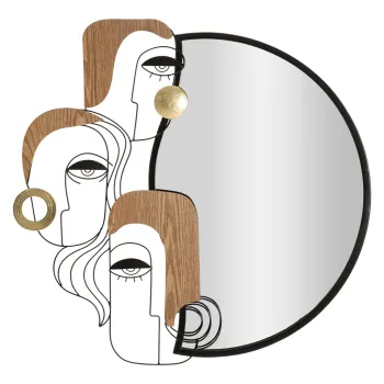 Oglinda decorativa Picassy, Mauro Ferretti, 83x80 cm, MDF/fier/sticla, multicolor imagine