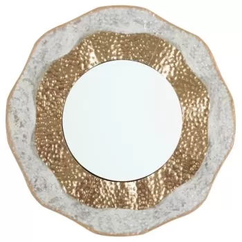 Oglinda decorativa Shai Light, Mauro Ferretti, 54.5 cm, fier, auriu imagine