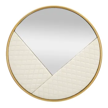 Oglinda decorativa Sharon, Mauro Ferretti, 80x80 cm, fier/MDF/oglinda, alb/auriu imagine