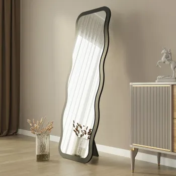 Oglinda decorativa, Siam, Aror, 50x160x2.2 cm, MDF , Negru imagine