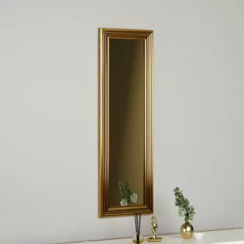 Oglinda decorativa, Siam, Boos, 30x90x3 cm, MDF , Aur imagine