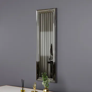 Oglinda decorativa, Siam, Boss, 30x90x3 cm, MDF , Argintiu imagine