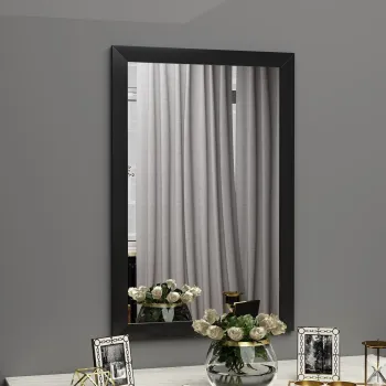 Oglinda decorativa, Siam, Lipa, 50x75x2 cm, MDF , Negru imagine