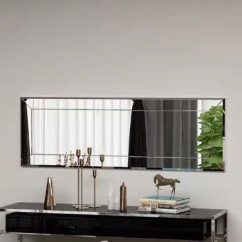 Oglinda decorativa, Siam, Nady, 40x120x2.2 cm, MDF , Alb imagine