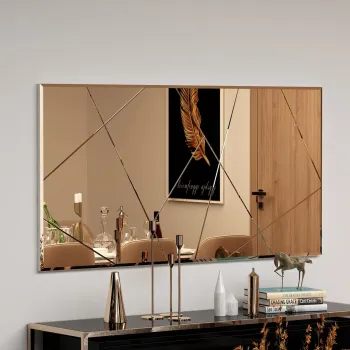 Oglinda decorativa, Siam, Orezo, 60x120x2.2 cm, MDF , Bronz imagine