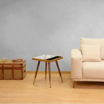 Oglinda decorativa, Siam, Ozze, 60x60x2.2 cm, MDF , Negru imagine