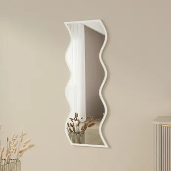 Oglinda decorativa, Siam, Safi, 40x120x2.2 cm, MDF , Alb imagine