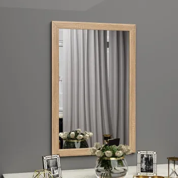 Oglinda decorativa, Siam, Sesso, 50x75x2 cm, MDF , Natural imagine