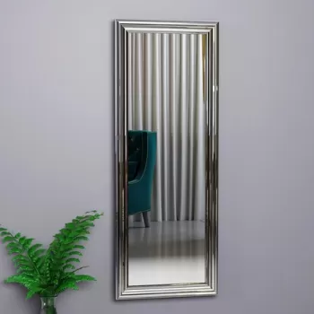 Oglinda decorativa, Siam, Smooth, 40x105x3 cm, MDF , Argint imagine