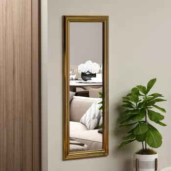 Oglinda decorativa, Siam, Smooth, 40x105x3 cm, MDF , Auriu imagine