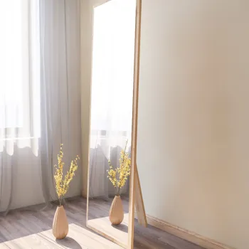 Oglinda decorativa, Siam, Tessa, 50x160x2.2 cm, MDF , Natural imagine