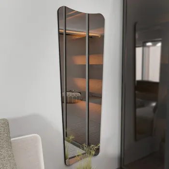 Oglinda decorativa, Siam, Vitros, 55x150x2.2 cm, MDF , Negru imagine