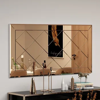 Oglinda decorativa, Siam, Zeora, 60x120x2.2 cm, MDF , Bronz imagine