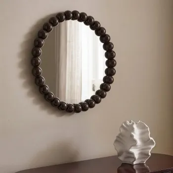 Oglinda decorativa Siva, Homla, 50x50 cm, plastic/MDF/sticla, maro imagine