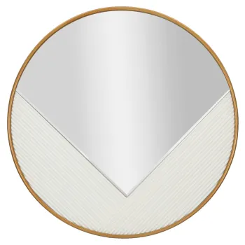 Oglinda decorativa Tolosa, Mauro Ferretti, 80 cm, MDF/fier/sticla, auriu/alb imagine