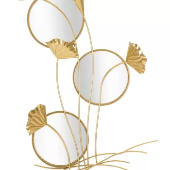 Oglinda decorativa Triple Flow, Mauro Ferretti, 65 x 88 cm, fier/MDF, auriu imagine
