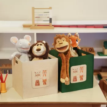 Organizator de birou, HMY, Fetru, Verde / Crem imagine