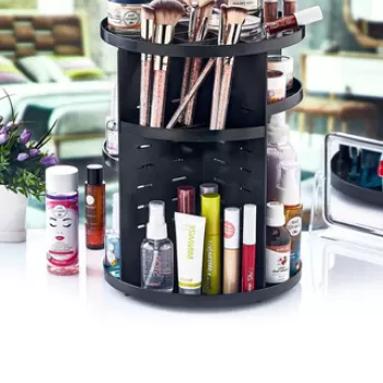 Organizator de machiaj, Fremont, 964FRM2117, Plastic, Negru imagine