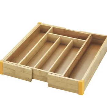 Organizator extensibil pentru tacamuri, Maximex, Bamboo, 35.7 x 5.1 x 25.7/38.5 cm, bambus, maro imagine