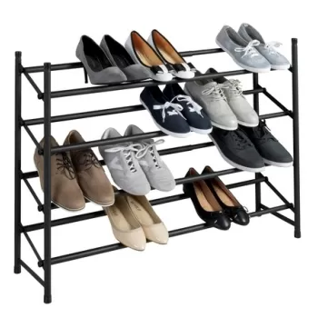 Organizator incaltaminte extensibil, 24 perechi, Wenko, Hero, 62 - 115 x 68 x 23 cm, metal/polipropilena imagine